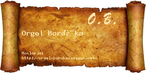 Orgel Boróka névjegykártya